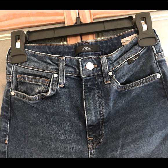 Mavi Victoria Brushed Raw Hem Wide Leg Nonstretch Cotton Jeans, Size 25x30 - Picture 3 of 7